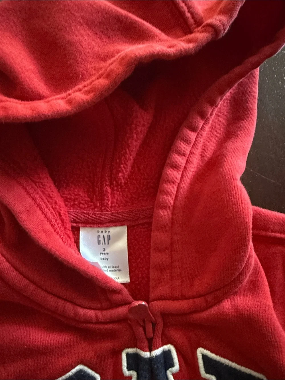 GAP Bright Red Kids Zip Hoodie with Contrast Logo